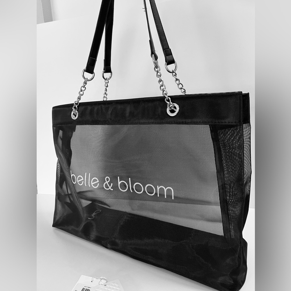 Belle & Bloom Wild Lover Black Mesh & Chain Tote Bag